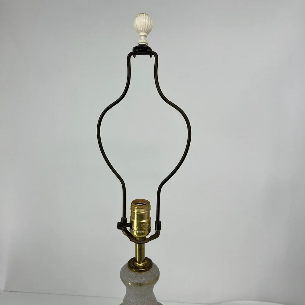 Vintage‎ Leviton Table Lamp Mid Century Modern Frosted Glass & Brass USA 29.5